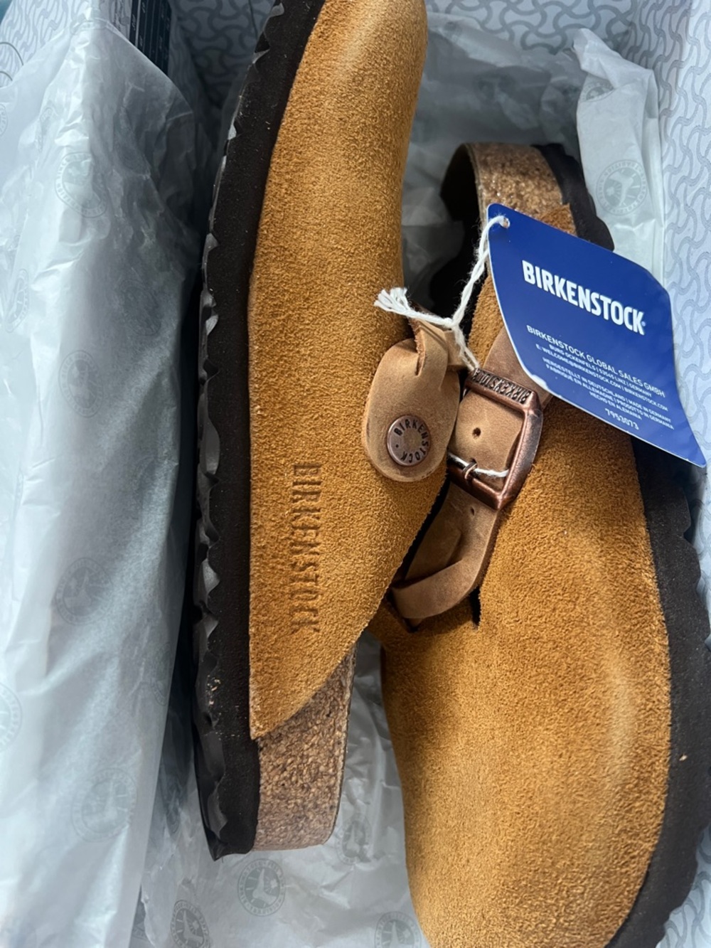 Birkenstock Boston Suede Clog in Chestnut